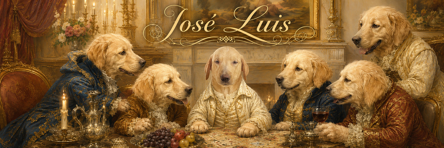 José Luis presiding over a royal banquet of dogs